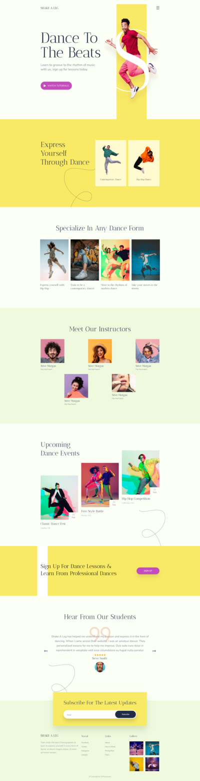 Shake A Leg Portfolio Website